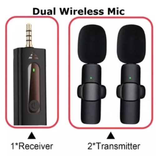 Double Users Wireless Microphone With 3.5mm Auxiliary Receiver