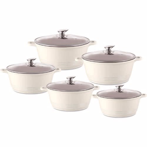 Durane 5pcs Die-cast Stockpot Set - Cream