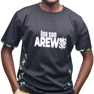 Printed Arewa With Ankara T-shirt