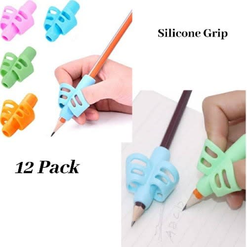 12pcs Silicone Kids Handwriting Aid Pencil Grip