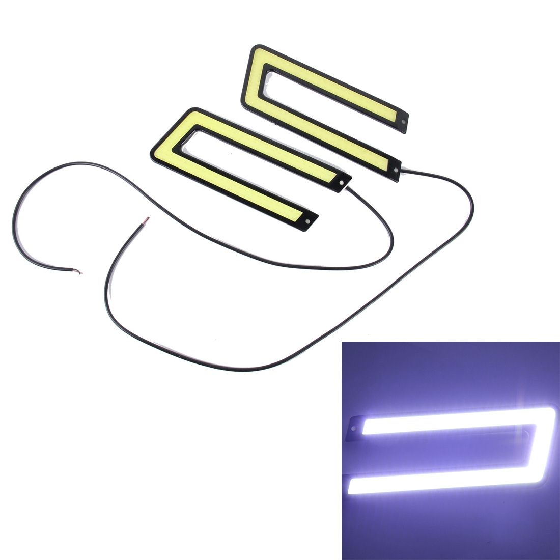 2 PCS 800LM 5500K COB Car Daytime Running Lights Lamp