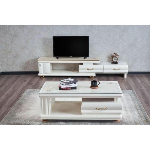 Tv Stand Center Table With Drawers Set