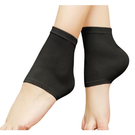 Heel Socks Anti-crack Elastic Cloth. -black