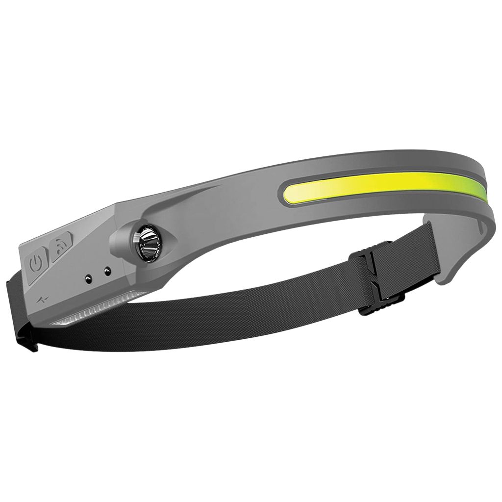 LED  Head Light Hand Sensor Flashlights For Hiking Gray