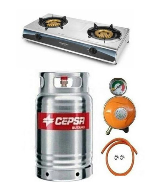 Stainless Gas Cylinder 12.5kg With Best Choice Gas Cooker, Amcool Metered Regulator, Hose & Clips