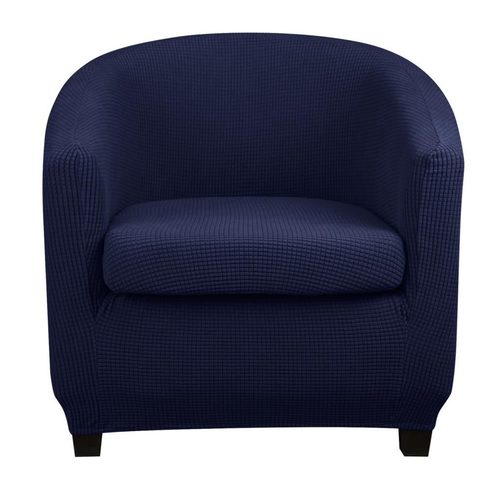 2Piece Club Chair Cover Stretch Tub Chair Slipcover Plaid