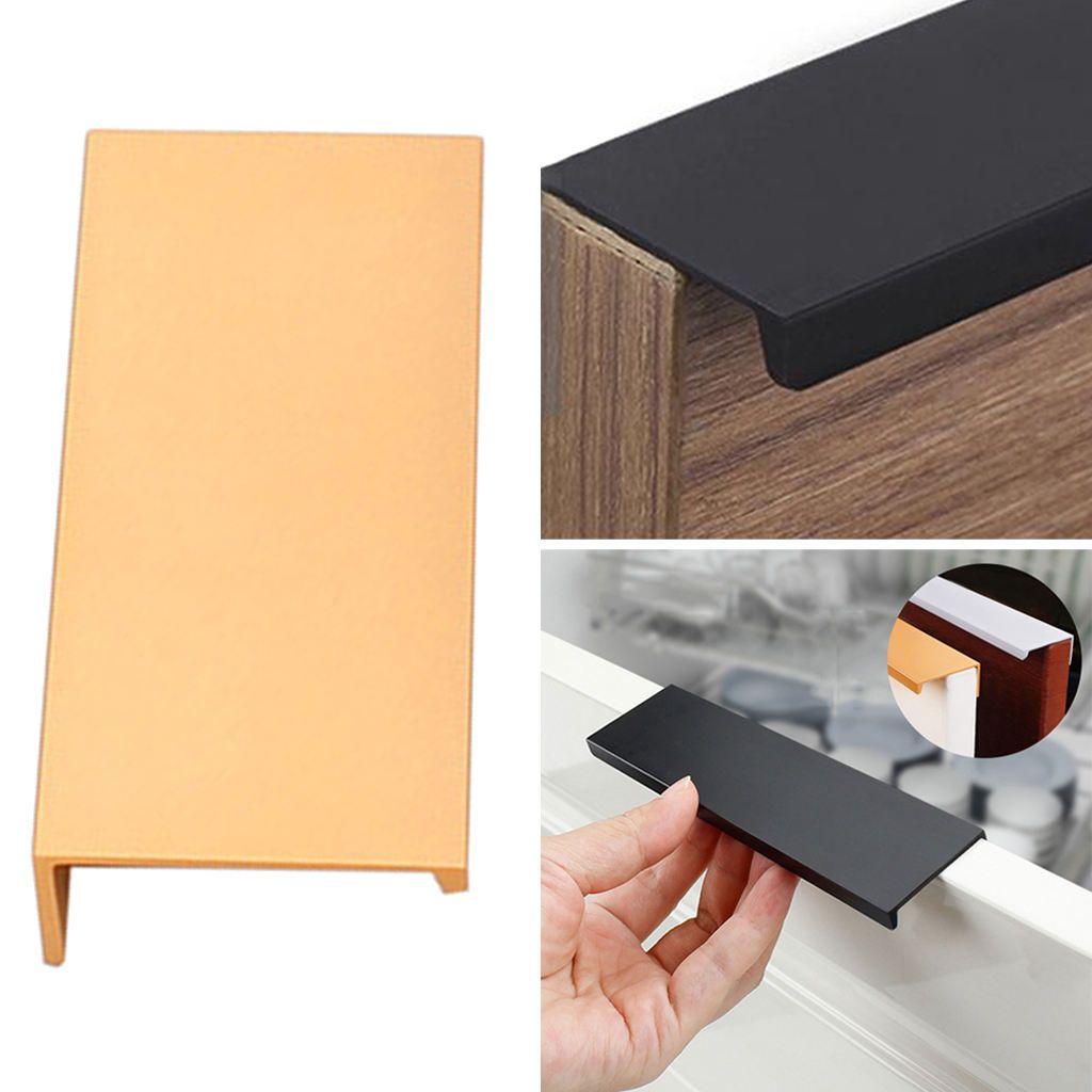 Hidden Cabinet Handles Drawer Knobs Locker Door Handle Champagne 80mm