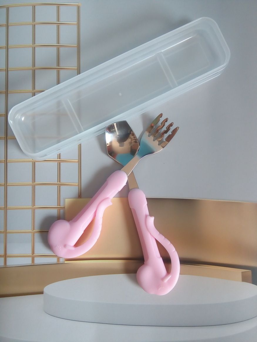 Spoon And Fork Set With Case For Children(7mths-5yrs)