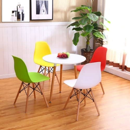 Multi Colored Portable Restaurant Wooden  Dinning Table + 4 Sitting Chairs