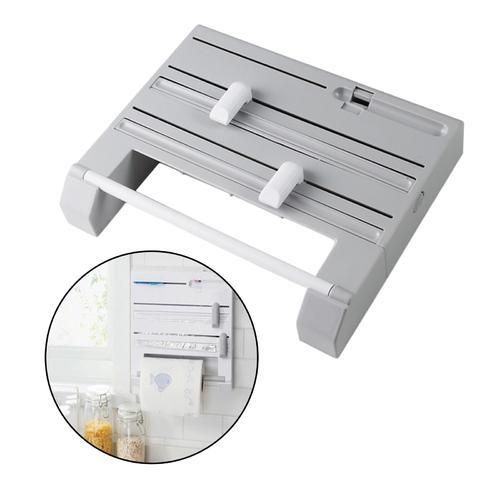 6 In 1 Kitchen Roll Dispenser Cling Film Tin Foil Paper Towel Holder Wall Rack
