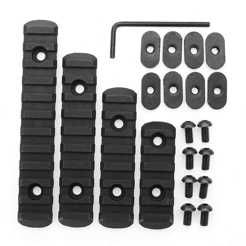4Pcs Polymer 20mm Picatinny Rail For Handguard Laser Scope Black