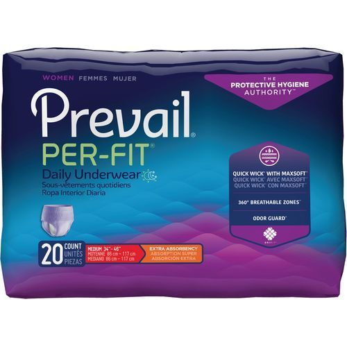 Per-Fit Extra Absorbency Incontinence Underwear, Medium, 20-Count