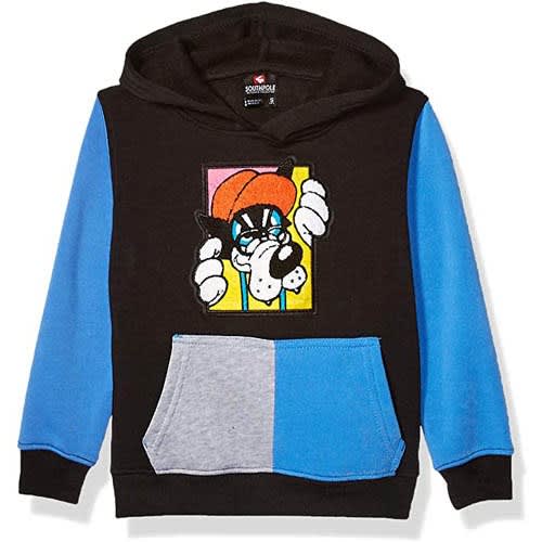 Hooded Pullover Sweater With Graphic Fox Details