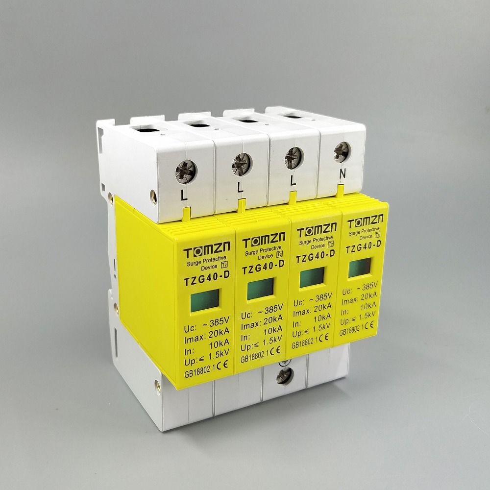 Surge House D 10KA~20KA AC Protector 3P+N ~385V SPD