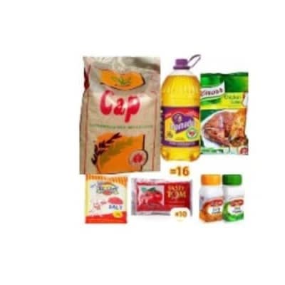 Food Combo: Rice, Veg Oil, Tomato Paste, Salt, Curry, Thyme, Knorr Cubes