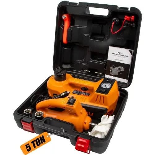 12v Automatic Car Jack & Electric Wrench - 5 In 1