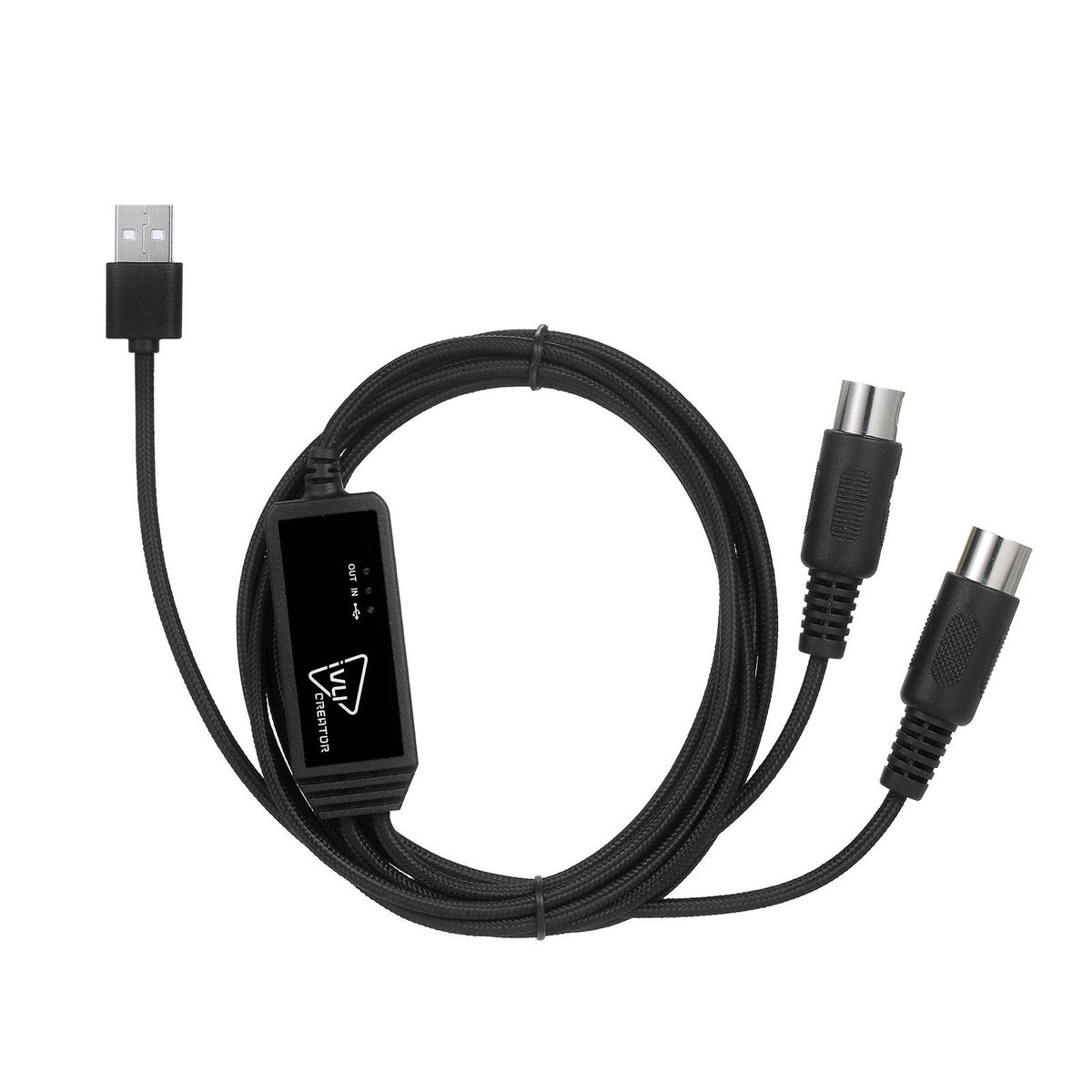 IVU CREATOR Universal MIDI Cable 5 Pin MIDI to USB Cable Converter Adapter Compatible with Various OS