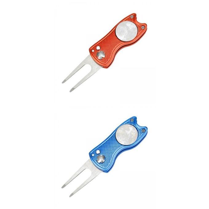 2pcs Foldable Golf Divot Tool Magnetic Ball Marker Pitchmark Golf