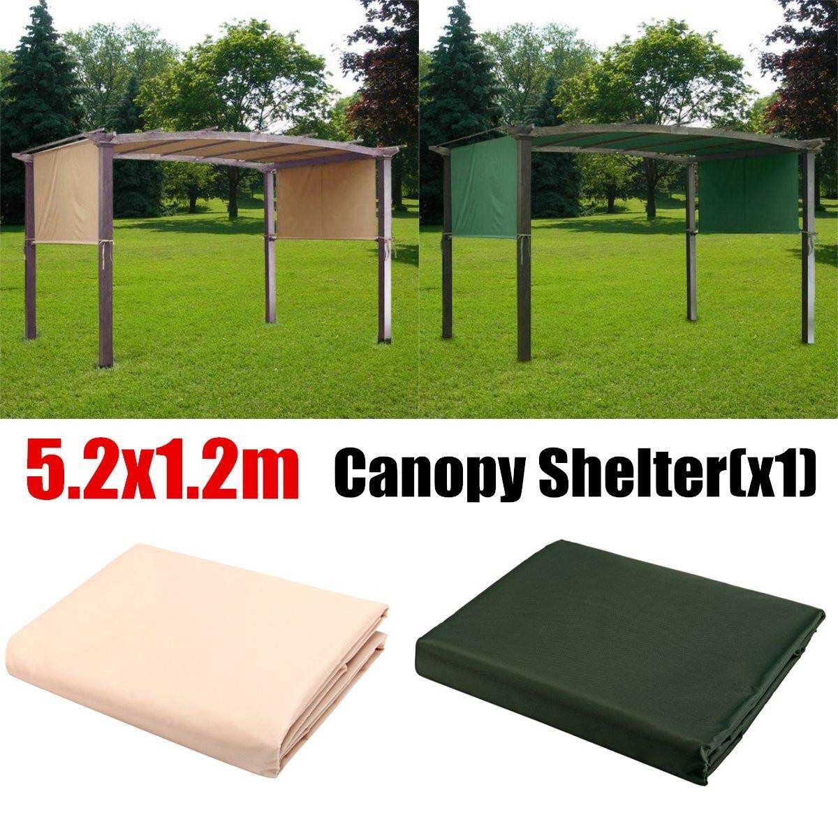 5.2x1.2m Sun Shade Pergola Canopy Outdoor Camping Cover Garden Patio Shelter Green