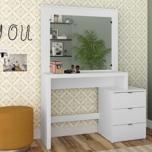 Vanity With Dressing Mirror-White