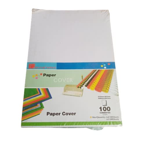 A4 Embossed Paper Cover - 100 Pieces - White