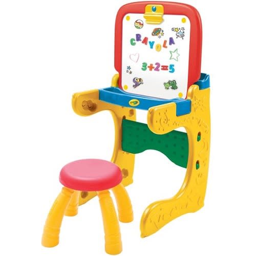 Crayola Play 'n Fold 2-in-1 Art Studio Easel Desk With Stool & Storage