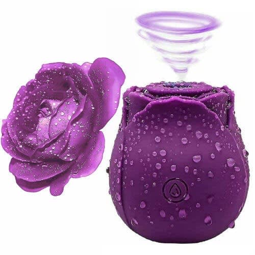 Rose Clit Sucking Rechargeable Vibrator - Sex Toy With 10 Speed - Purple