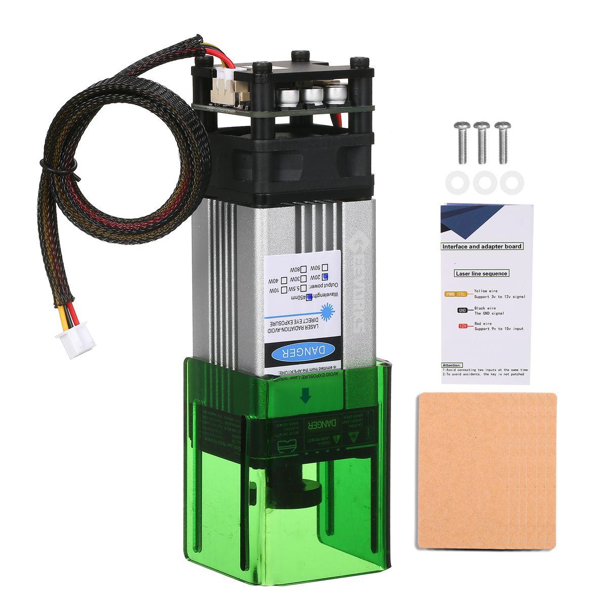 Geevorks 450nm 20W Laser Module With Protective Cover