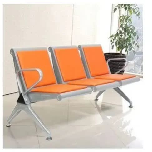 Leather Visitors Waiting Chair- Orange