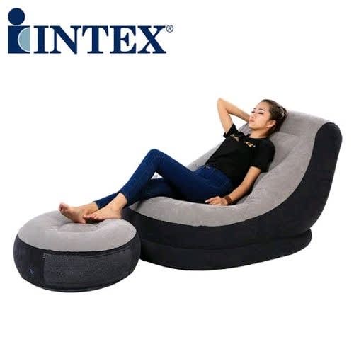 Inflatable Sofa Chair With Pump- Dark Grey