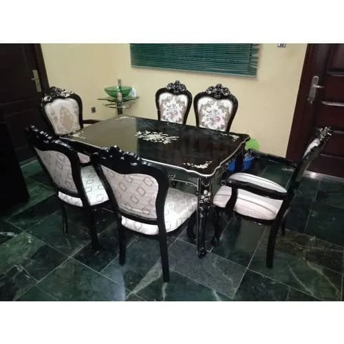 Executive Wooden Dinning Table 6 Chairs Set