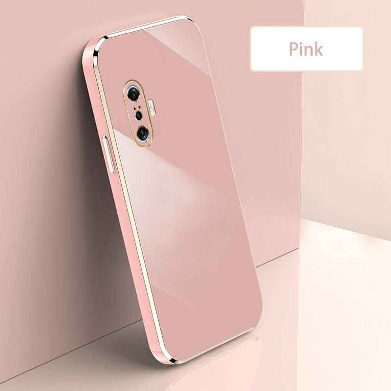 Ultra Thin Plating Phone Case for Poco F3 GT Redmi K40 Gaming Lens Protection soft Phone Back Cover-Pink
