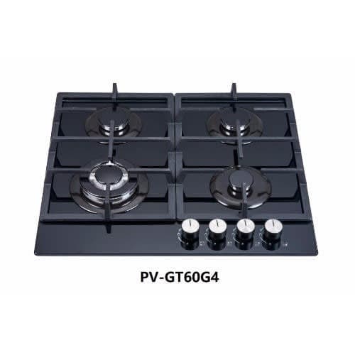 Tempered Glass 4 Burner Gas Cooker-Top - 60cm X50cm