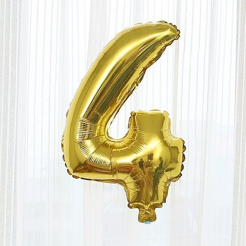 Birthday Number Balloon - Gold - 4