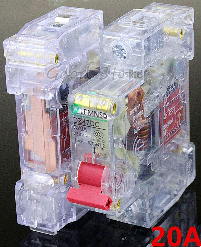 1PCS DZ47 MCB 20A 250V Transparent SD Alarm Auxiliary