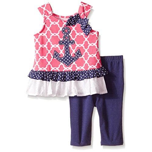 Nautica Printed Tunic With Navy Capri