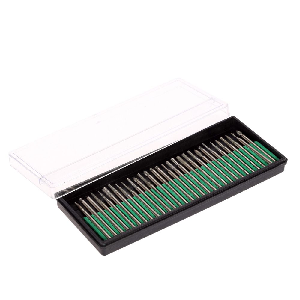 Electroplated Diamond Grinding Heads 30pcs 3mm Burrs Bur Bit