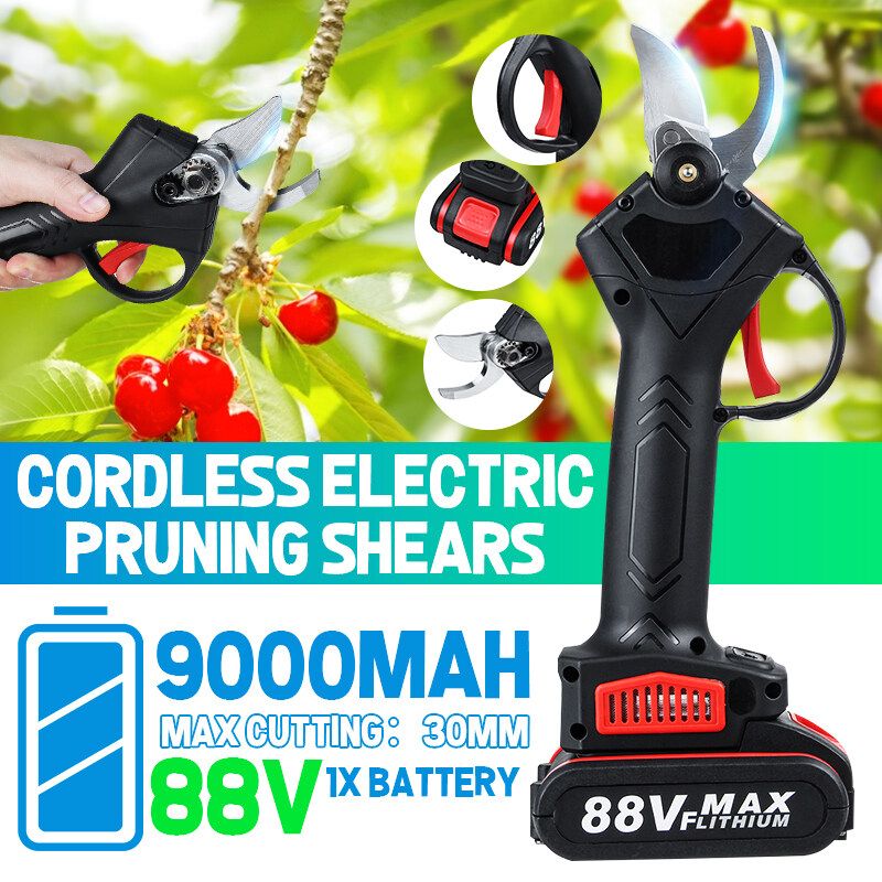 88V Rechargeable Cordless Trimmer ,Electric Pruning Shears Secateur ,Tree Branch Pruner Gardening Tools