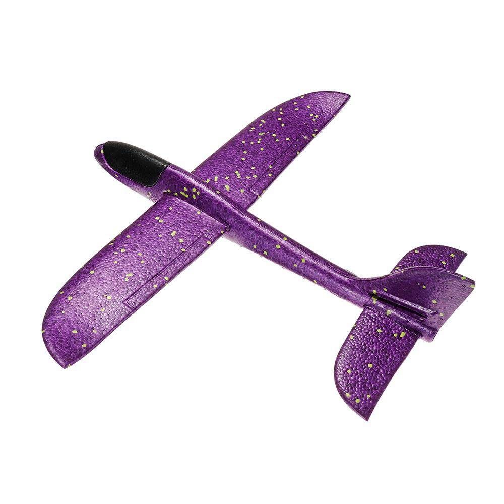48cm Big Size Hand Launch Throwing Airplane DIY Inertial Foam Children Plane Toy 48CM Purple