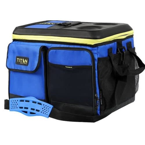 Titan 50-can Collapsible Cooler Folds For Easy Storage -Black & Blue
