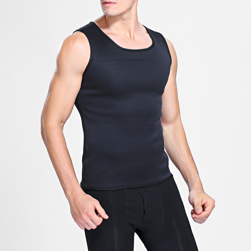 2020 Most Popular Men's Body Shaping Waistband Shrink Underwear Sweat Absorbing Sports Tanks BLACK