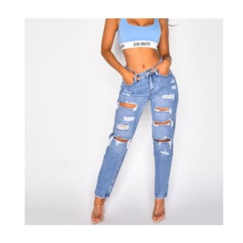 Rippled Boyfriend Jean
