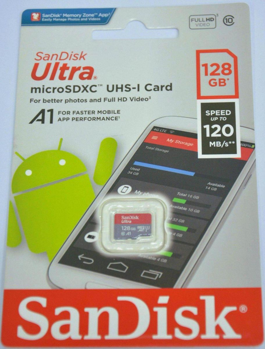 Ultra SDXC UHS-I C10 U3 MicroSD 128GB SDSQUAR
