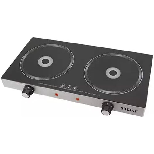 2 Burners Ultra Speed Electric Ceramic Heater - 2400w - Sk-224 - Black