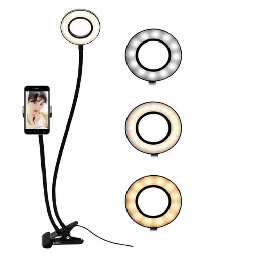 360 Degree Ring Light & Phone Clips