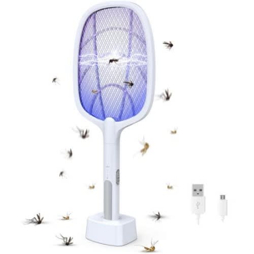 Gecko 2 In 1 Rechargeable Electric Mosquito Killer Swatter -dc3000v