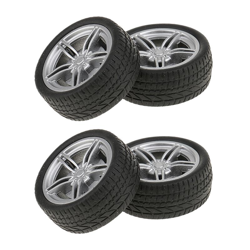 4pcs Simulation Rubber Wheel Tire Wheel Toy Model DIY RC Spare Parts