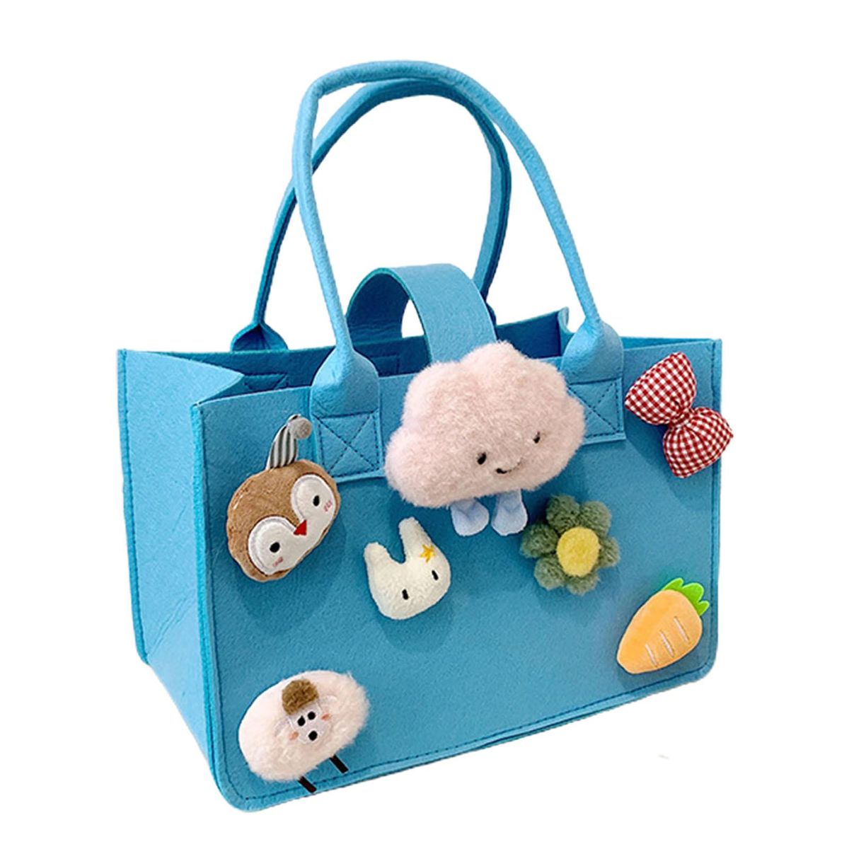 Shopping Bag Adorable Decoration Festival Gift Carrier Bag Light Blue