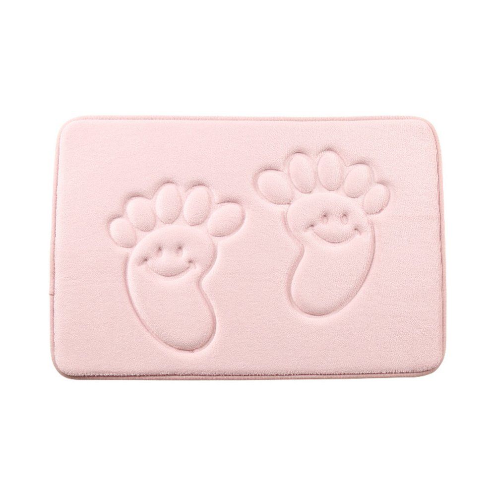 Home-Useful 40*60cm Mats Soft Feet Memory Foam Bathroom Bedroom Floor Shower Mat Pink