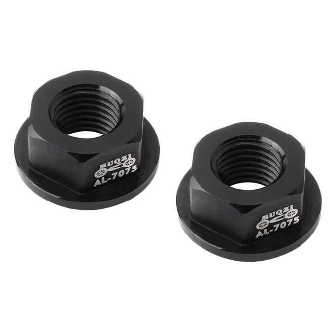 2Pc Kids Balance Bike Hub Nuts M8 Aluminum Alloy Flange Nut Black